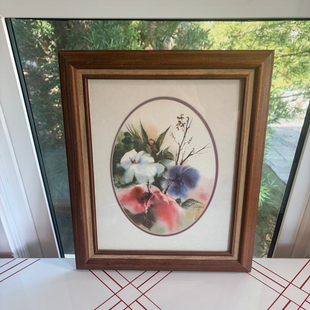 Vintage Gustav Wander Floral Print G. Wander ’80 Framed Botanical Wall Art 11x14